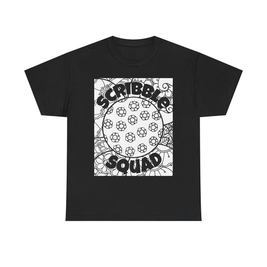 Scribble Squad Adult Unisex Cotton Tee - Fun Graphic Tee, Gift for Artists, Creative Squad T-shirt, Playful Coloring Shirt, Birthday Gift