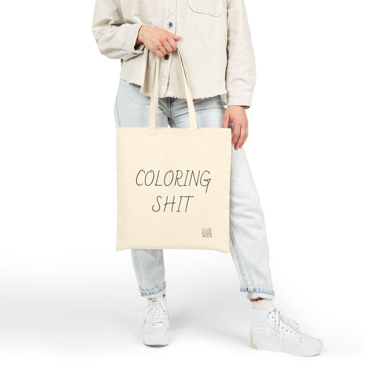 Coloring Shit Tote Bag, Funny Gift, Eco-Friendly Bag, Art Supplies, Minimalist Tote, Perfect for Artists