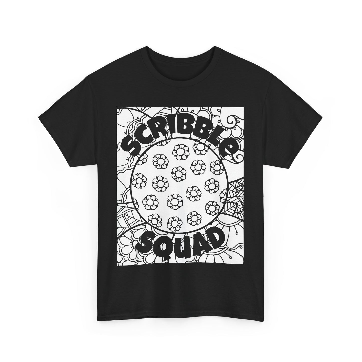 Scribble Squad Adult Unisex Cotton Tee - Fun Graphic Tee, Gift for Artists, Creative Squad T-shirt, Playful Coloring Shirt, Birthday Gift
