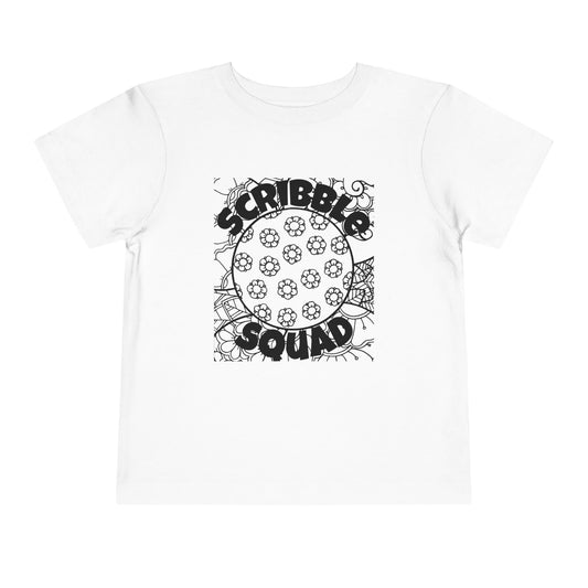 Scribble Squad Toddler Tee, Kids Creative Shirt, Playful Short Sleeve Tee, DIY Coloring Shirt, Fun Toddler Fashion, Birthday Gift for Kids